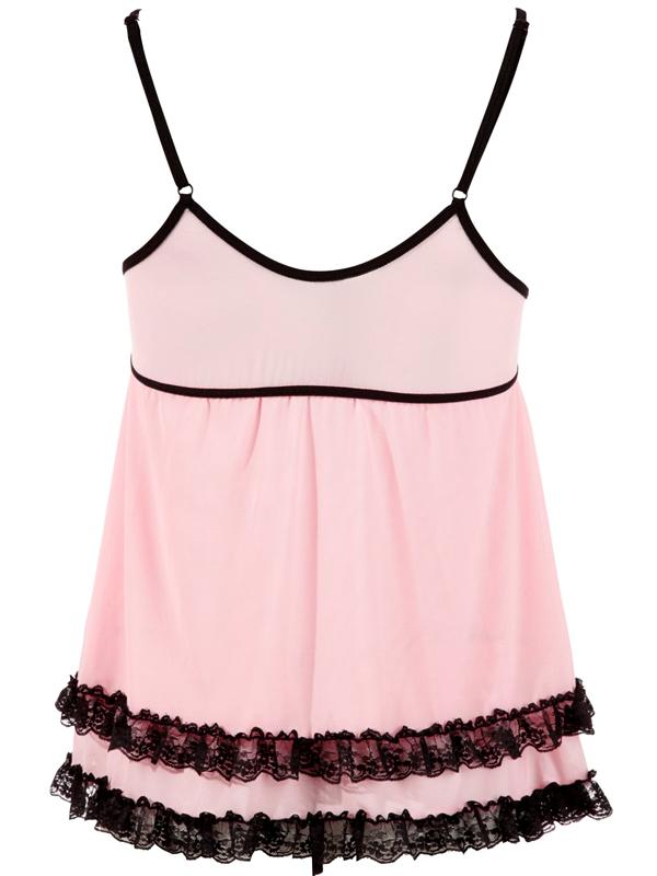 Babydoll con tanga Rosa