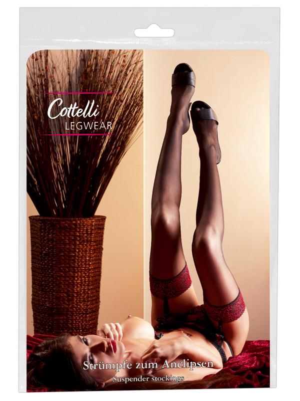 Calze con Fascia in Pizzo Rosso