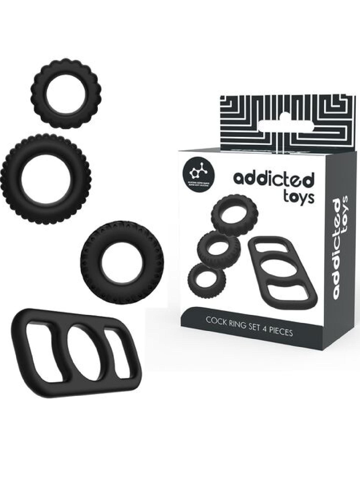 Cock Rings - Set 4 Pezzi Nero