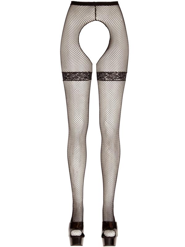 Collant Nero Pizzo Rete