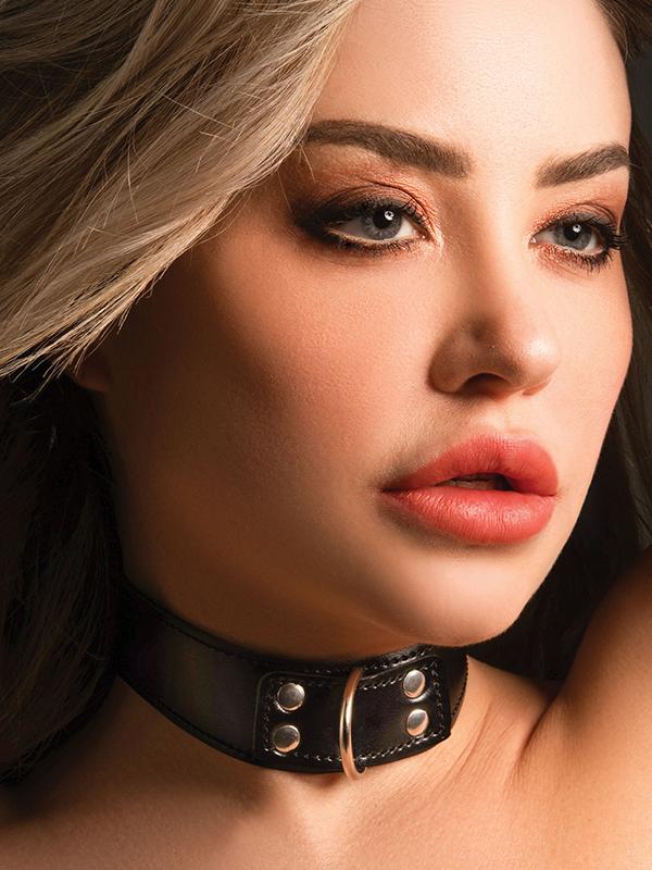 Collare D-Ring Nero Similpelle