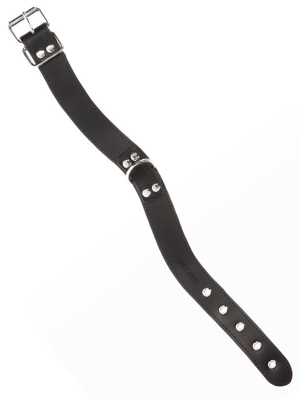 Collare D-Ring Nero Similpelle