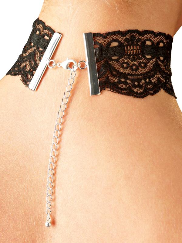 Collarino Ricami Nero Pizzo