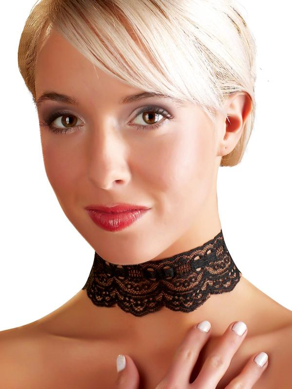 Collarino Ricami Nero Pizzo