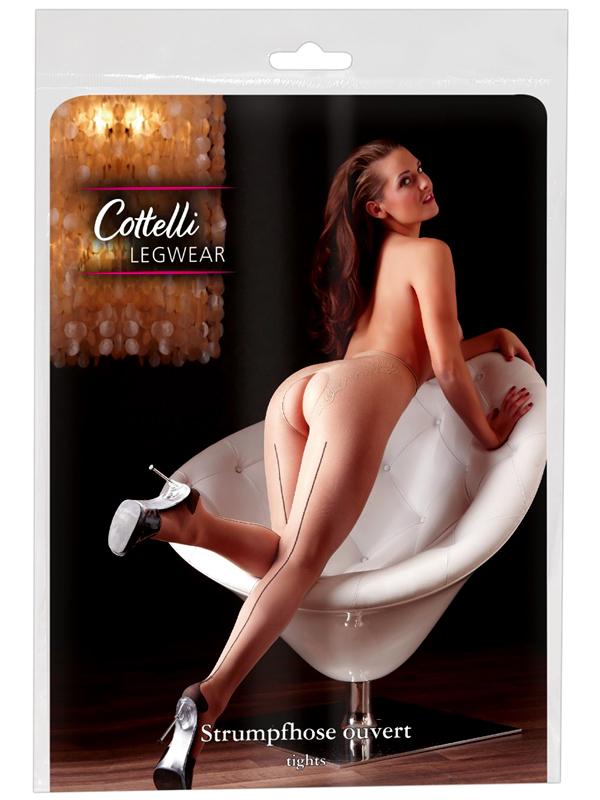 Cottelli - Collant Aperte con Riga Carne