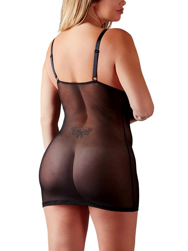 Curvy - Babydoll sensuale Nero Pizzo