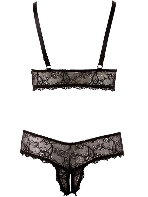 Curvy - Completino Trasparenze Nero Pizzo